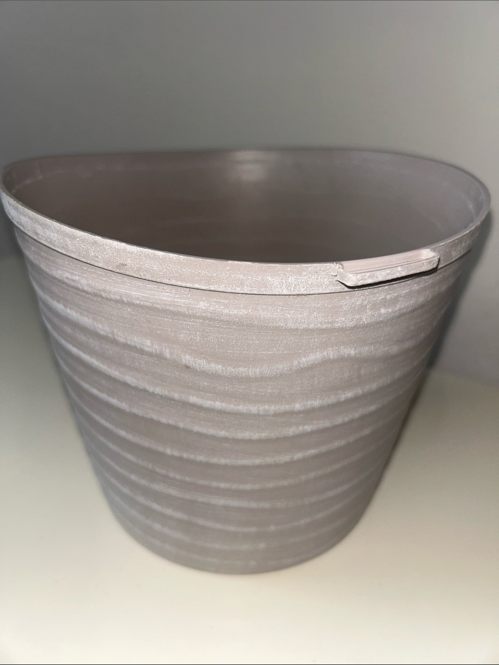 Home Accents Neutral Taupe Round Decorative Planter